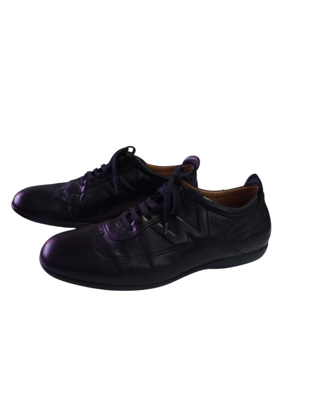 J.M. Weston Men's 9.5 Black Leather Lace-Up Casual Sneakers Old Money Luxury